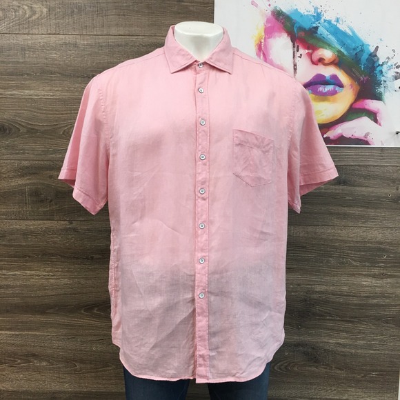 Rodd & Gunn Linen Shirt Sports Fit Short Sleeve Button‎ Up Italian Fabric 3XL - Picture 1 of 6